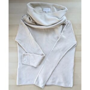 Brochu Walker Ivory - Cloud Dancer Merino Angora Wool Cowl Turtle Neck Sweater M